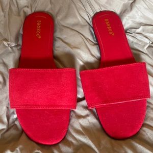 NEW Red suede sandals size 9